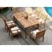 Teak Dining Set:6 Seater 7 Pc - 94 Double Extension Rectangle Table And 6 Sack Arm Chairs Outdoor Patio Grade-A Teak Wood WholesaleTeak #WMDSSK4