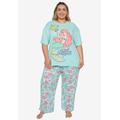 Plus Size Women's Disney The Little Mermaid Ariel Pajama 2-Piece Set T-Shirt & Pants by Disney in Teal (Size 4X (26-28))