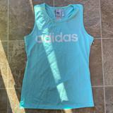 Adidas Tops | Adidas Mint Green Logo Summer Workout Running Graphic Muscle Athletic Tank Top | Color: Blue/Green | Size: M