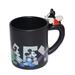 Disney Dining | Disney Mickey Mouse Rainbow Character Mug Matte Black Cup Figure On Handle | Color: Black | Size: Os