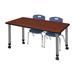 Regency Romig Kee Adjustable Height Rectangle 2-Student Activity Table & Chair Set Wood/Metal in Brown | 34 H x 66 D in | Wayfair MT6630CHAPCGY45BK