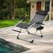 Arlmont & Co. Zero Gravity Chair Foldable Outdoor Recliner Lounge Chaise w/ Detachable Cushion Metal in Black | 44 H x 20.5 W x 28 D in | Wayfair