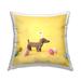 Stupell Industries Happy Yellow Party Hat Dog Printed Throw Pillow Design By Lemon & Sugar Polyester/Polyfill blend | 18 H x 18 W x 7 D in | Wayfair