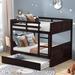 Gianelli Full over Full Standard Bunk Bed w/ Trundle by Harriet Bee Wood in Brown | 59.88 H x 57 W x 79.5 D in | Wayfair