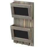 Loon Peak® Eirena Wall Organizer w/ Mail Storage Wood/Solid Wood in Brown/Gray | 16.25 H x 8 W x 2.75 D in | Wayfair