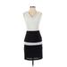 Marc New York Andrew Marc Casual Dress - Sheath Cowl Neck Sleeveless: Black Color Block Dresses - Women's Size 2
