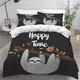 Bedding Set King Size Lovely animal sloth 3D Printed Adults Teenager Girls Boys Kingsize Duvet Cover Sets White/Black/Grey/Cream/Pink King Size Bedding with Pillowcase Easy Care