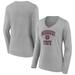 Women's Fanatics Branded Gray Missouri State University Bears Campus Long Sleeve V-Neck T-Shirt
