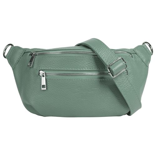 Gürteltasche SAMANTHA LOOK Gr. B/H/T: 27 cm x 16 cm x 5 cm onesize, grün (mint) Damen Taschen Gürteltaschen echt Leder, Made in Italy
