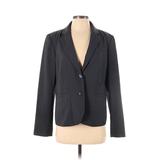 Calvin Klein Blazer Jacket: Below Hip Gray Print Jackets & Outerwear - Women's Size P