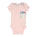 Carter's Short Sleeve Onesie: Pink Print Bottoms - Size 3 Month