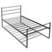 Costway Twin Size Metal Bed Frame Platform with Headboard-Black