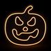 15" Orange LED Neon Style Jack-O-Lantern Halloween Window Silhouette