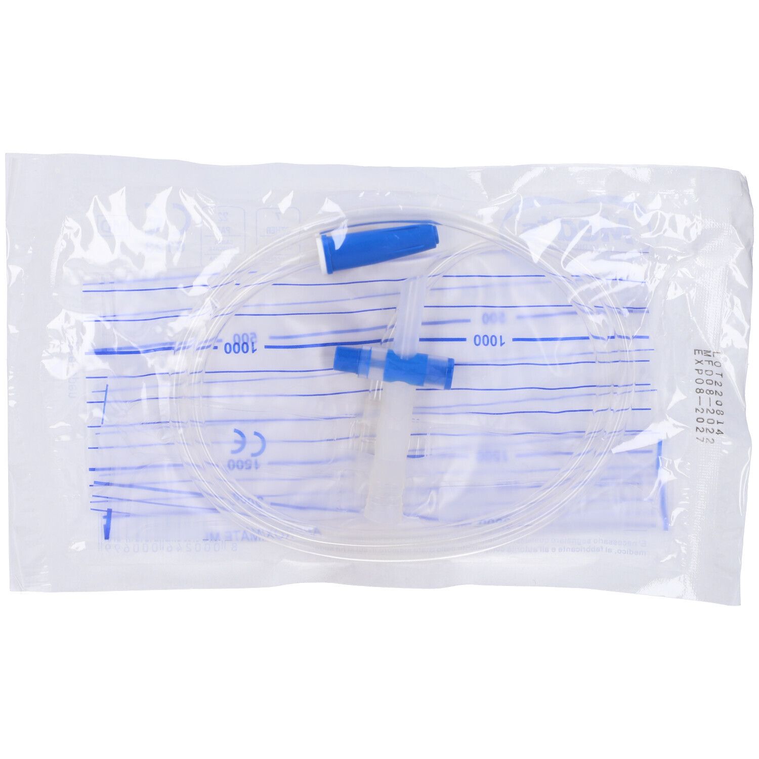 Sacca Raccolta Urina In Plastica Sterile 2 Litri Tubo 90Cm Con Scarico