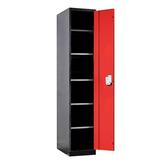 Hallowell Fort Knox Locker - Full Height Door 24 W x 24 D x 78 H Black Body Red Doors (textured) 1-Tier 1-Wide All-Welded