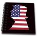 USA American Flag Stars and Stripes-Patriotic Shape-Donald Trump-Black Mini Notepad 4 x 4 inch db-268989-3