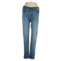 Uniqlo Jeggings - Low Rise Straight Leg Boyfriend: Blue Bottoms - Women's Size 25 - Medium Wash