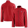 Men's Cutter & Buck Red Miami Marlins Americana Logo Evoke Eco Softshell Recycled Full-Zip Jacket