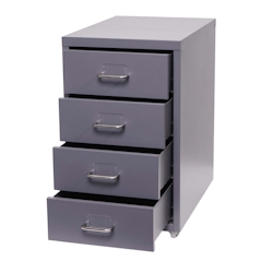 Mendler Rollcontainer Boston T851, Schubladenschrank Stahlschrank Büroschrank, 48x28x41cm 4 Schubladen ~ dunkelgrau Image