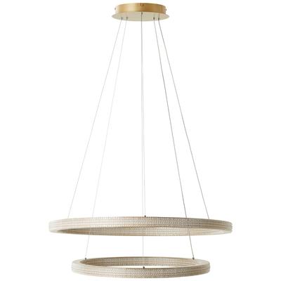 BRILLIANT LED Pendelleuchte "Calvi", gold (goldfarben matt), Ø 80cm, Lampen, 11200 lm, Höhe 150 cm, Ø 80 cm, Aluminium/K