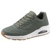 Sneaker SKECHERS "Uno - Stand on Air", Herren, Gr. 44, grün (olivgrün), Lederimitat, sportlich, Schuhe, Freizeitschuh, Halbschuh, Schnürschuh mit Air-Cooled Memory Foam