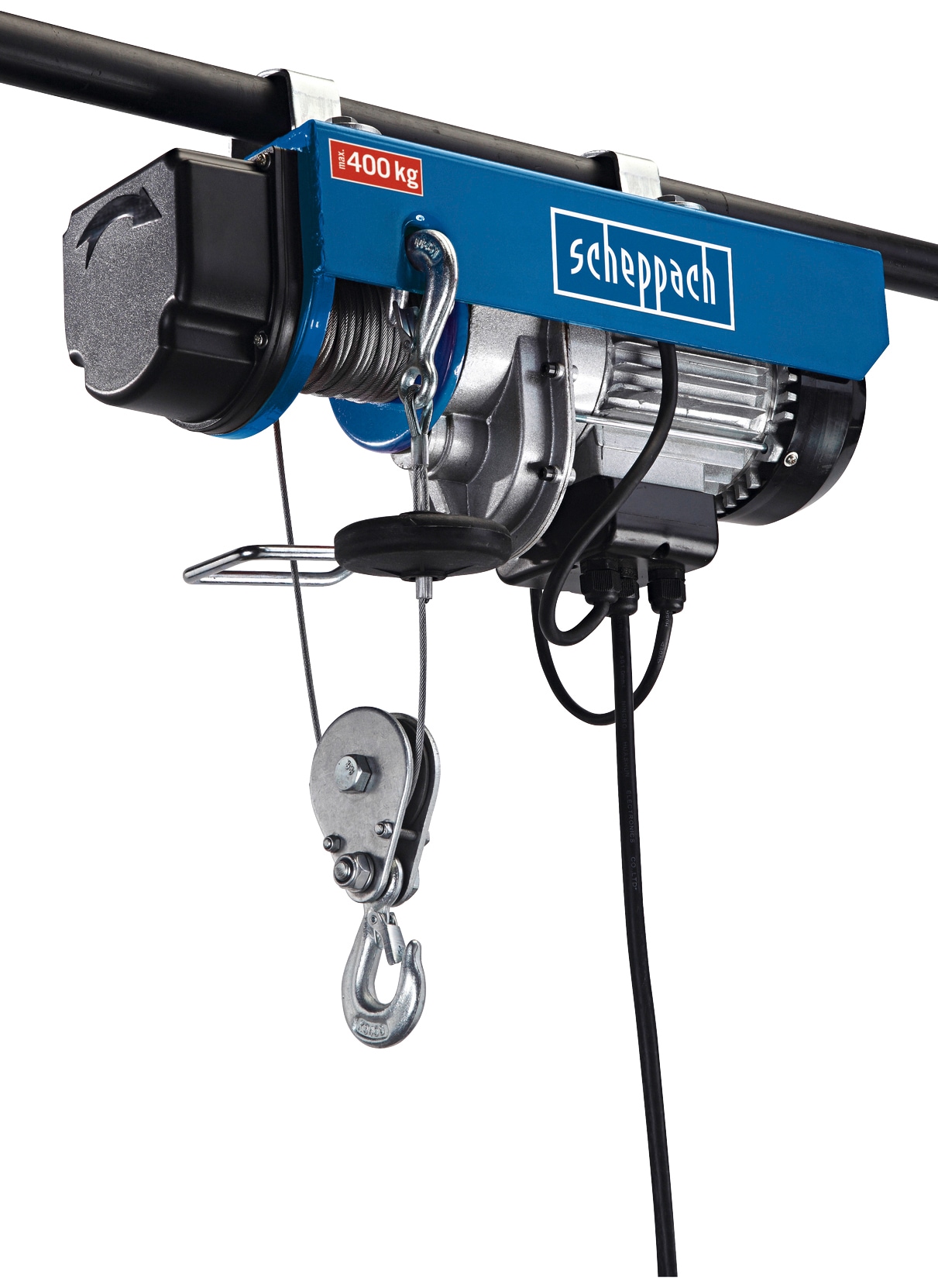 Seilwinde SCHEPPACH "HRS 400", blau, L:1.200cm, Stahl, Winden, Seilzug bis 400 kg, 6 Meter