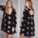 Free People Dresses | Free People Emma Black Boho Floral Embroidered Mini Dress Small Black And White | Color: Black/White | Size: S