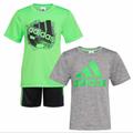 Adidas Matching Sets | Adidas Kids Boys 3 Piece Active Wear Set, Green/Gray ( 6 ) | Color: Gray/Green | Size: 6b