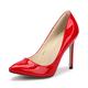 OCHENTA Womens High Heel Pointed Toe Pumps Smart Office Work Courts Shoes Red Tag 42-UK 6.5