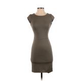 Bar III Casual Dress - Bodycon Crew Neck Short sleeves: Green Print Dresses - Women's Size X-Small