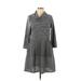 Absolutely Famous Casual Dress - Sweater Dress: Gray Marled Dresses - Women's Size Large