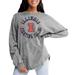 Women's Gameday Couture Gray Illinois Fighting Illini Playing Around Faded Wash Oversized Long Sleeve T-Shirt