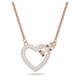Swarovski Lovely Rose Gold Tone Plated White Crystal Heart Necklace