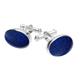 Sterling Silver Lapis Lazuli Oval Cushion Cufflinks