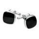 Sterling Silver Whitby Jet Square Cushion Cufflinks