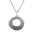 Sterling Silver Greek Edge Oval Keepsake Locket