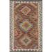 Geometric Kilim Oriental Rug Hand-Woven Wool Carpet - 2'8"x 4'2"