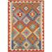 Multicolor Kilim Oriental Accent Rug Flatweave Wool Carpet - 2'8"x 4'0"