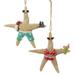 Kurt Adler Whimsical Beach Starfish Couple in Swimsuits Ornament Set of 2 - Tan