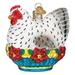 French Hen Christmas Holiday Ornament Blown Glass - Multi
