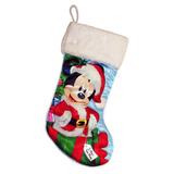 Mickey Mouse in Santa Suit Licensed Disney Print Christmas Holiday Stocking - Multi