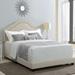 King Size Upholstered Bed Linen Beige