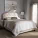 Queen Size Tufted Low Profile Bed Light Beige