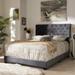 King Size Velvet Tufted Bed Dark Gray