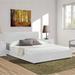 Queen Size Upholstered Faux Leather Platform Bed White