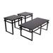 Laney Contemporary 3-Piece Table Set, Includes Coffee Table and 2 End Tables, Black Glass