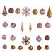 52ct Pink Shatterproof Assorted Finishes Christmas Tree Ornament 6"