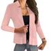 Leesechin Womens Blazer Solid Color Casual Long-sleeved Cardigan Top Jacket Coat Outerwear on Clearance