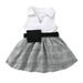 Mikrdoo Infant Baby Girls Dress Sleeveless 12 Months Baby Girls Summer 18 Months Baby Girls Splice Dress One Piece Eneving Dress White