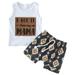 Rovga Boys 2 Piece Outfit Summer Sleeveless Prints Tops Shorts Two Piece Outfits Set For Kids Clothes Boy Outfits